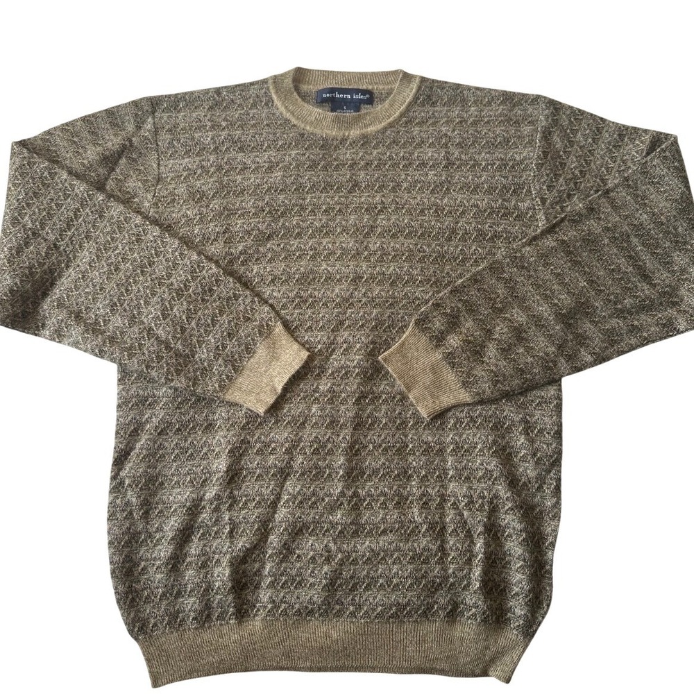 Vintage Northern Isle Geometric Pullover‎ Sweater Tan Size S Unisex grandpa Core
